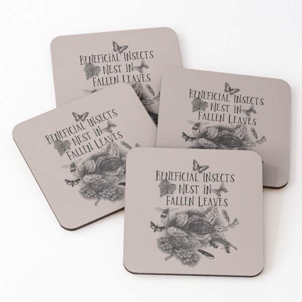 Item preview, Beneficial Insects Nest In Fallen Leaves Native Pollinator Design designed and sold by EarthArtDesigns.