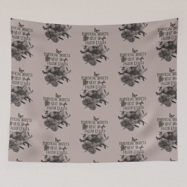 Item preview, Beneficial Insects Nest In Fallen Leaves Native Pollinator Design designed and sold by EarthArtDesigns.