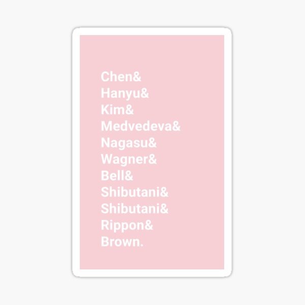 "Figure Skater Names" Sticker for Sale by ABlazzle Redbubble