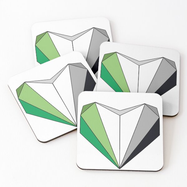 Item preview, Aromantic flag geometric style heart designed and sold by AAK-Art.