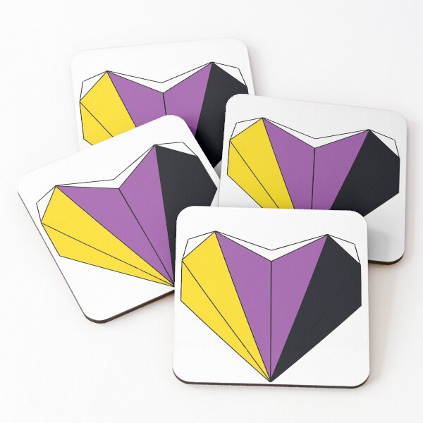 Item preview, Non binary flag geometric style heart designed and sold by AAK-Art.