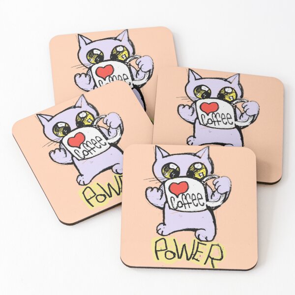 Item preview, cute cat having a cup of coffee coffee power designed and sold by manuelunsui.