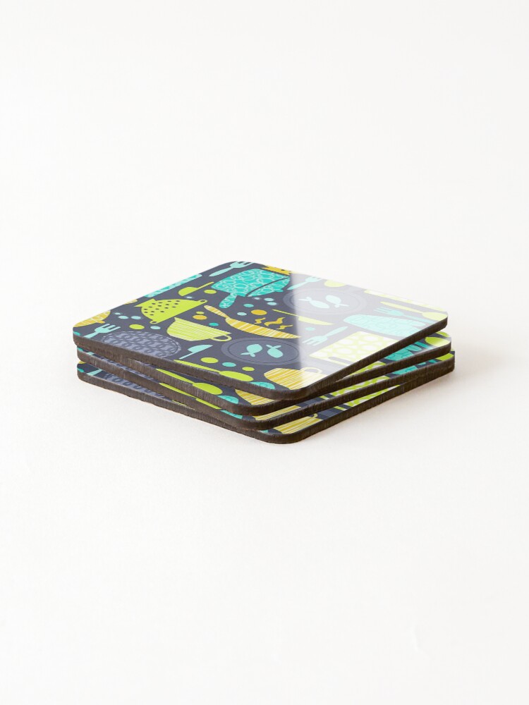 Thumbnail 4 of 5, Coasters (Set of 4), Kitchen Pattern designed and sold by arguspattern.