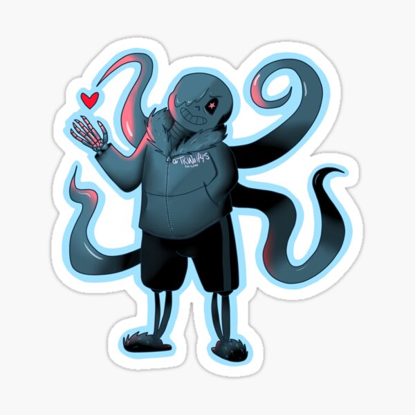 Nightmare sans, *sips judgingly* Sticker for Sale by Nova-R