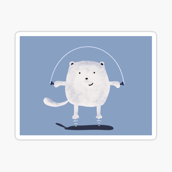 Cat skipping rope Sticker