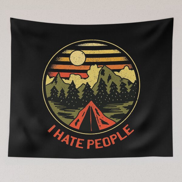 Item preview, I Hate People T-Shirt, Camping Retro Themed I Hate People, Camping Outdoors Gift, Vintage Camping Shirt, Mountain Shirt designed and sold by UniqueStylistic.