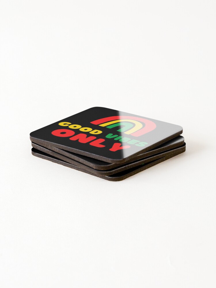 Thumbnail 4 of 5, Coasters (Set of 4), Good Vibes Only Reggae Rasta Colors designed and sold by RastaColors.