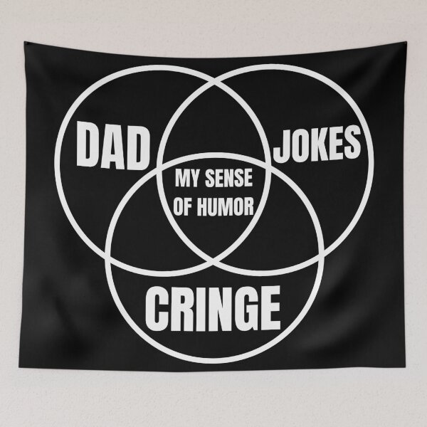Item preview, Dad jokes triple venn diagram designed and sold by Caregiverology.