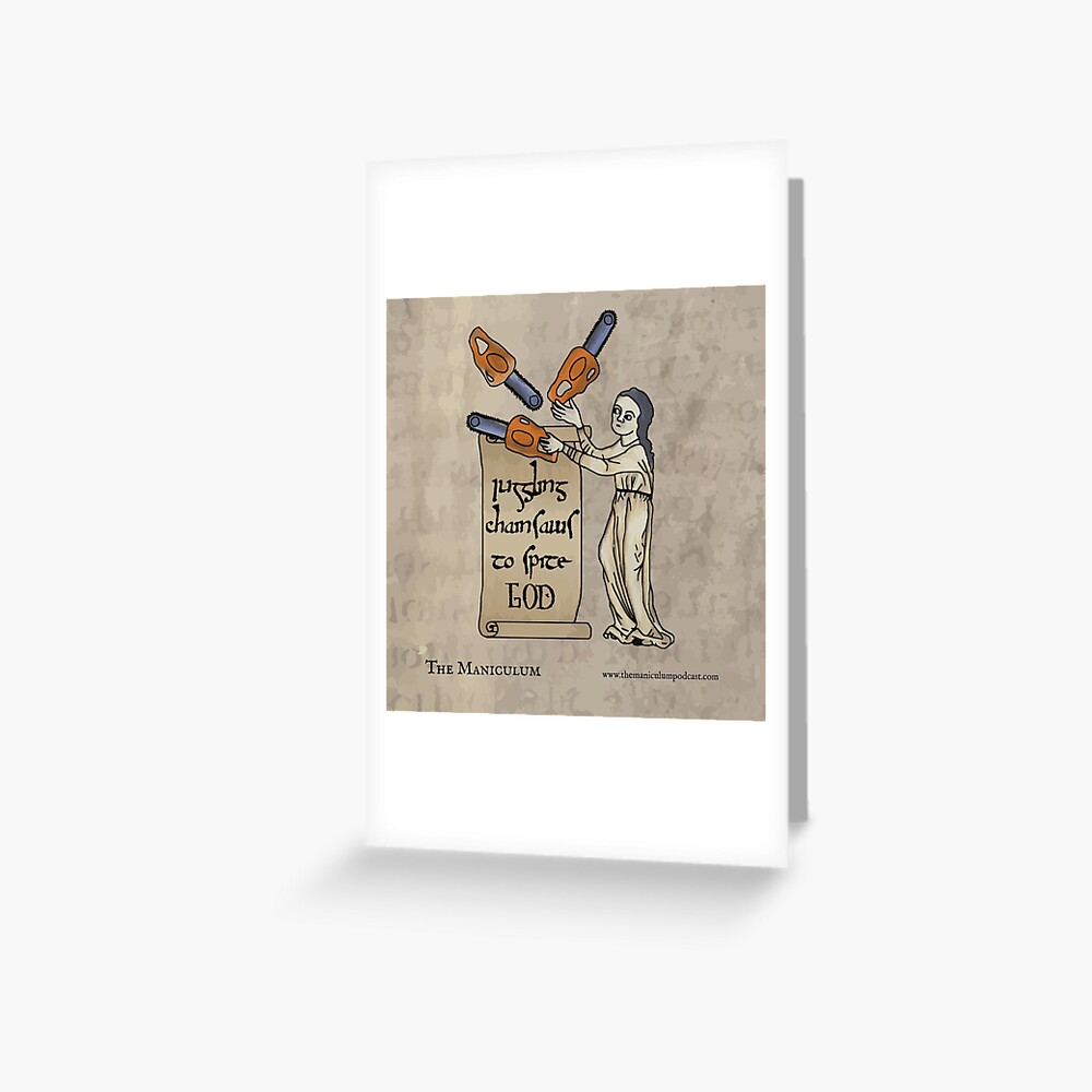 Juggling Chainsaws Greeting Card