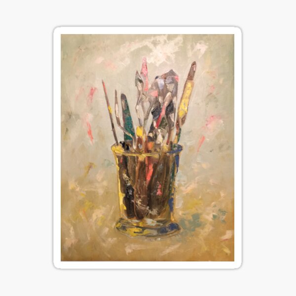 Palette Knives and Background Sticker