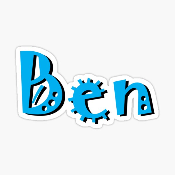 "BEN Personalised Name Tag" Sticker for Sale by KidsShack Redbubble