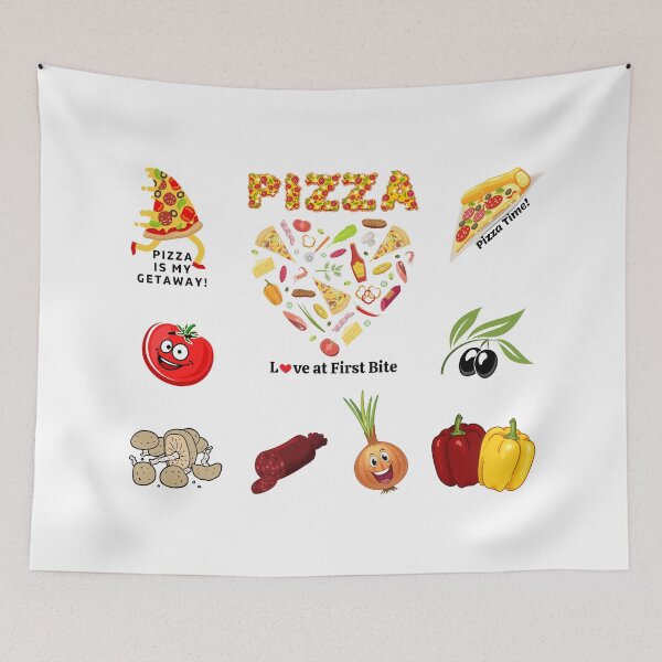 Item preview, pizza is my valentine! Pizza Addicted, Vegetables, Mushroom, Tomato, Onion, Bell Pepper Unique Set Designs Value Pack designed and sold by Ilana Khoshsima.