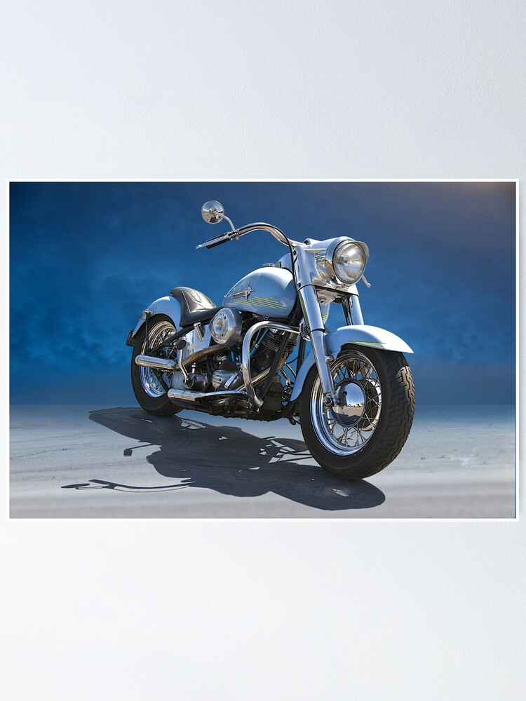24/" x 36/" Poster Old Harley Davidson Chopper Bike