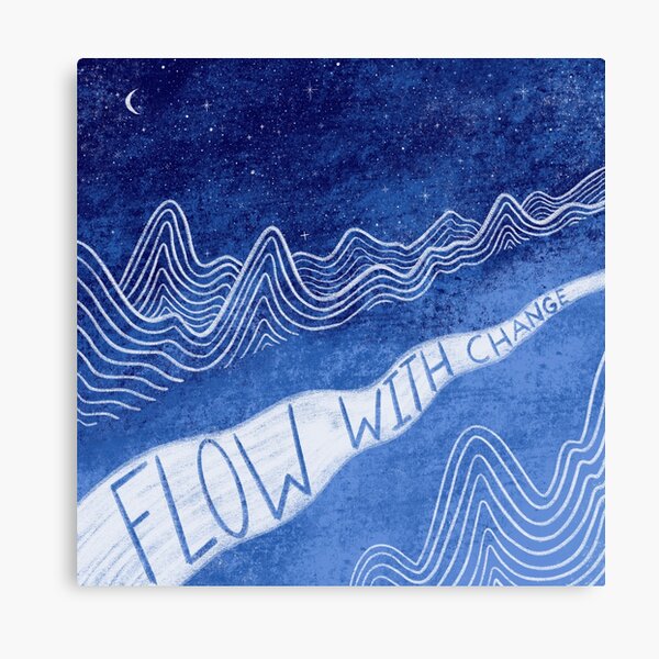 Flow With Change Blue Canvas Print