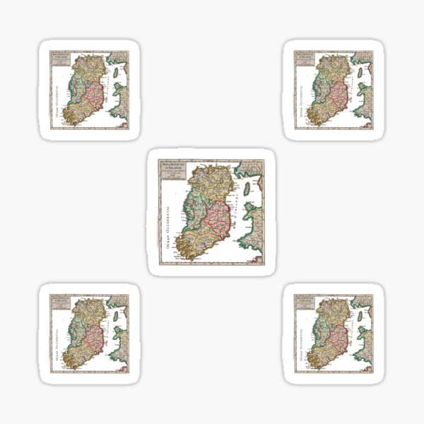 Vintage Map of Ireland, distressed and tweaked Sticker