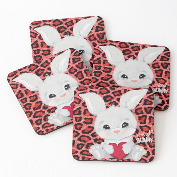 Item preview, BUNNY RED LEOPARD, SWEET BUNNY designed and sold by wildwhimsical.