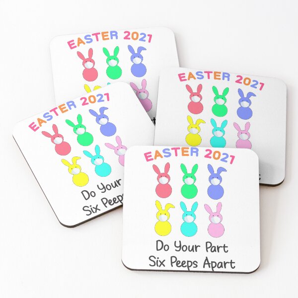 Item preview, Funny Easter 2021 Bunny Peeps - Do Your Part Six Peeps Apart designed and sold by JustBeStylish.
