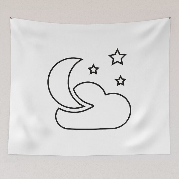 Item preview, Plain Moon and Stars on Cloudy Night Stencil - Diy Color Me In designed and sold by StencilGifts.