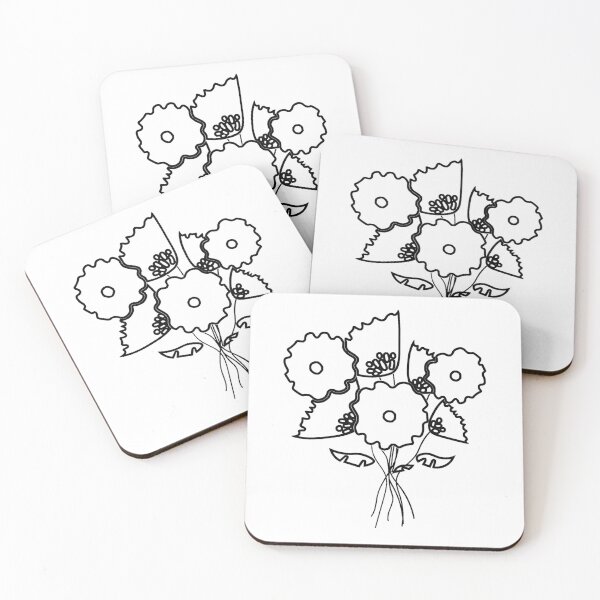 Item preview, Plain Pink Flowers Stencil - Diy Color Me In designed and sold by StencilGifts.