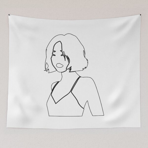 Item preview, Plain Cute Short Hair Girl Stencil - Diy Color Me In designed and sold by StencilGifts.
