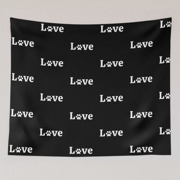 Item preview, Love Pawprint, Love of Animals, white text, patterned designed and sold by JRice66.