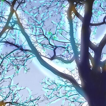 Artwork thumbnail, Blue Sunset Tree Silhouette Designs by AheraRoses