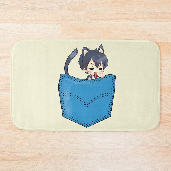 Item preview, Kawaii Anime Cat Boy With Ears And Tail Peeking Out Of Pocket designed and sold by StormyMuse.