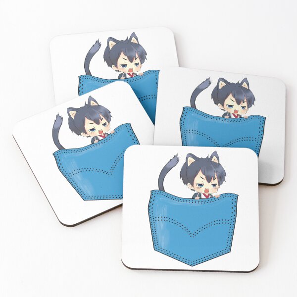 Item preview, Kawaii Anime Cat Boy With Ears And Tail Peeking Out Of Pocket designed and sold by StormyMuse.