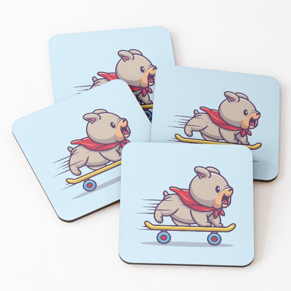 Item preview, Cute Bulldog Playing Skateboard Cartoon designed and sold by BigBoyFunky.