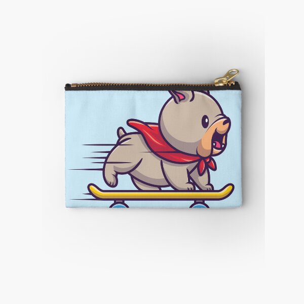 Item preview, Cute Bulldog Playing Skateboard Cartoon designed and sold by BigBoyFunky.