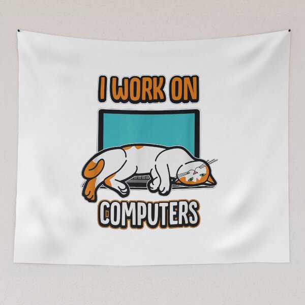 Item preview, I Work On Computers With My Cat Funny Cat designed and sold by HumbleShirt.