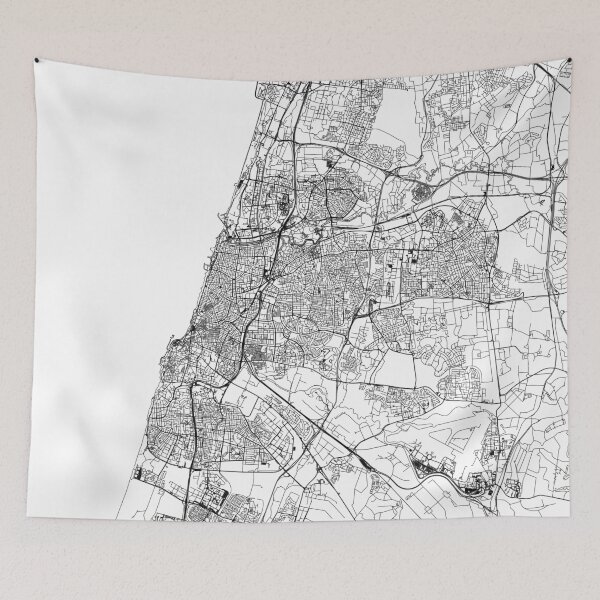 Item preview, Tel Aviv White Map designed and sold by multiplicitymap.