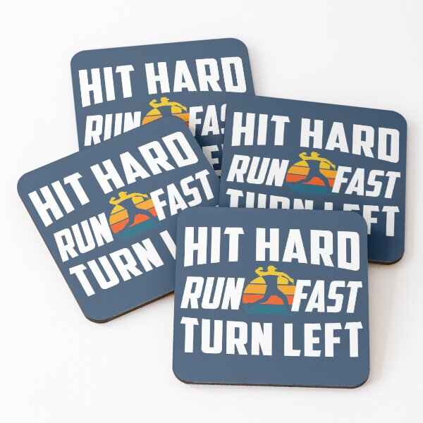 Item preview, Hit Hard Run Fast Turn Left Baseball Softball Players Merch designed and sold by SimpleConceptCo.