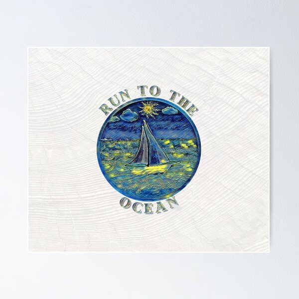 Item preview, Run To The Ocean Outdoors Adventure Sailing Nature Art Design designed and sold by DEEZAYN.