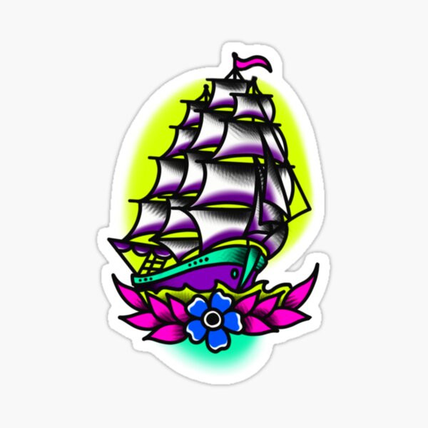 Item preview, Clipper ship tattoo designed and sold by KillaKPH.