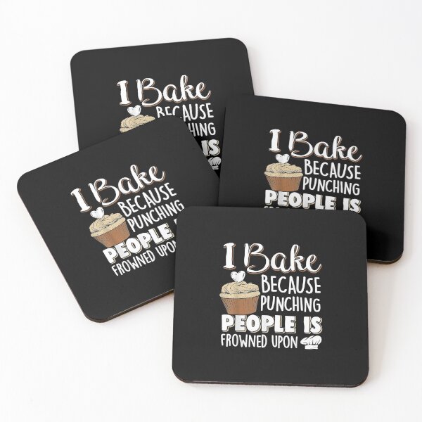 Item preview, I Bake Because Punching People Is Frowned Upon Baker Funny Cupcake designed and sold by Deluxe2007.