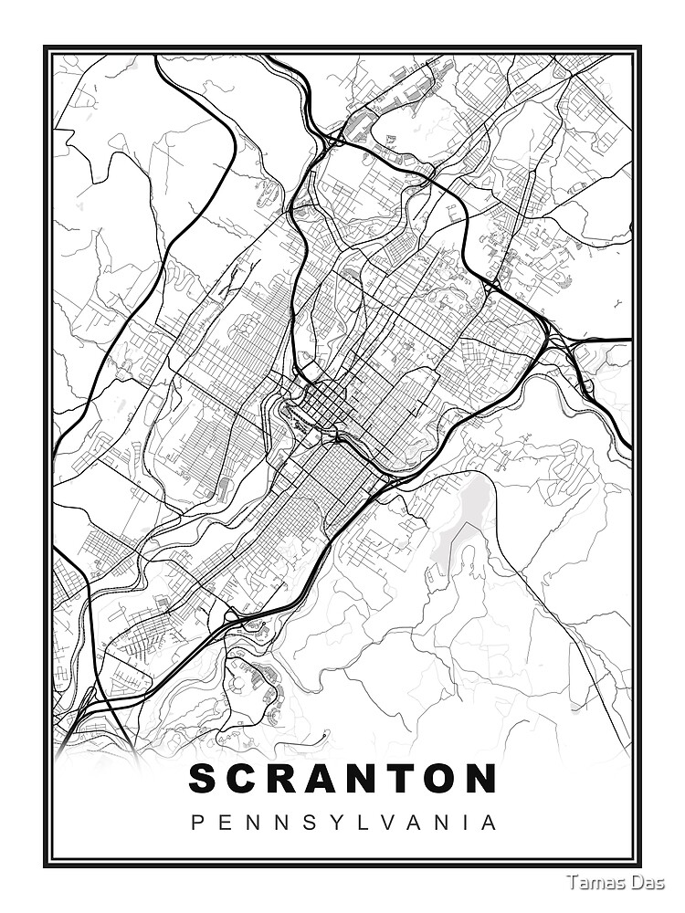 Scranton Map Premium Matte Vertical Poster sold by Bovid Ixeya SKU