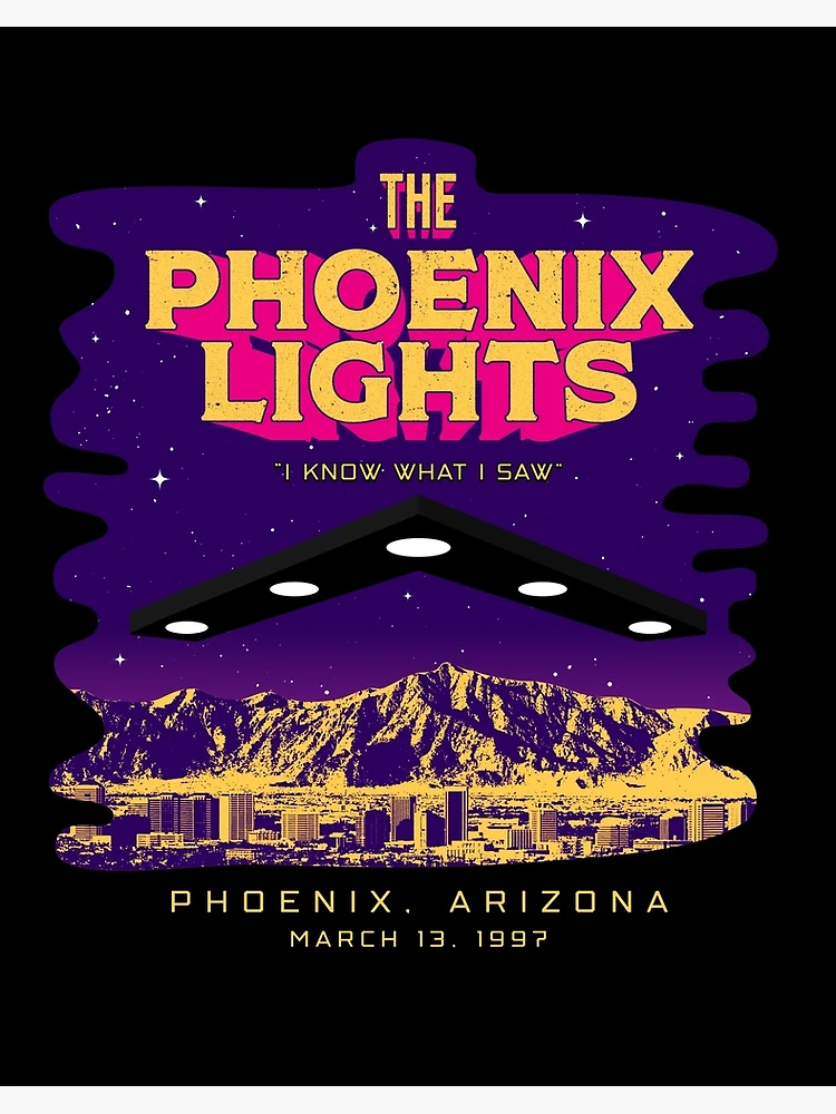 Phoenix lights 1997. Original painting on store canvas. 11x14in UFO art Space art