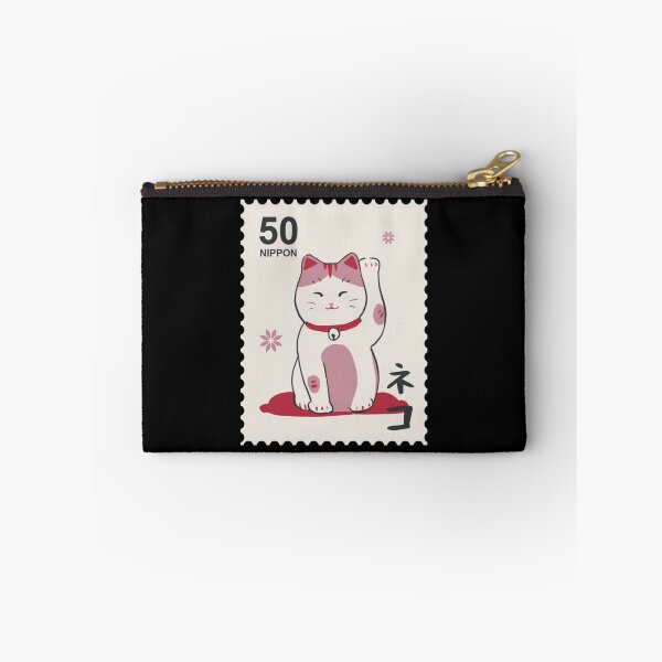 Item preview, Japanese pink cat stamp designed and sold by RRdesigned.