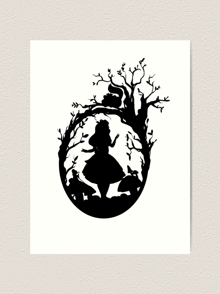 Silhouette Alice In Wonderland Art Print By Bailey1rox Redbubble