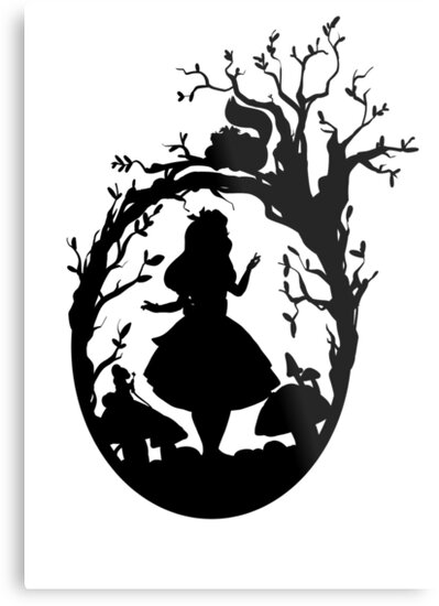 Download "Silhouette - Alice In Wonderland" Metal Prints by bailey1rox | Redbubble