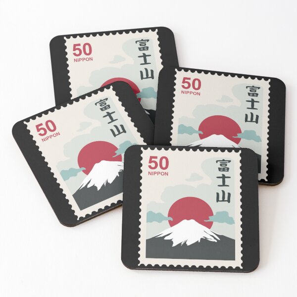 Item preview, Japanese flag inspired mountain stamp designed and sold by RRdesigned.