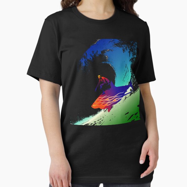 Badass Surfer on Shark with a Flamejob Essential T-Shirt