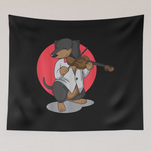Item preview, Dachshund Wiener Dog Playing Violin Cute Funny Violinist TShirt21 designed and sold by olgaanitai.
