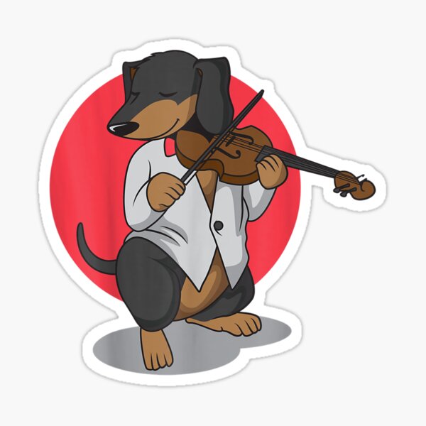Artikel-Vorschau von Dackel Wiener Hund spielt Geige Cute Funny Violinist TShirt21, designt und verkauft von olgaanitai.