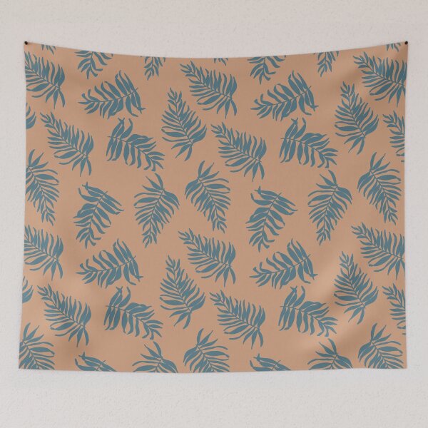 Item preview, Desert Palms in Blue and Sand designed and sold by CreatEVEdesign.
