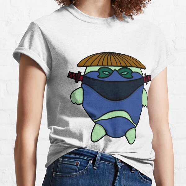 Teenage Mutant Ninja Shark that is blue and grey and