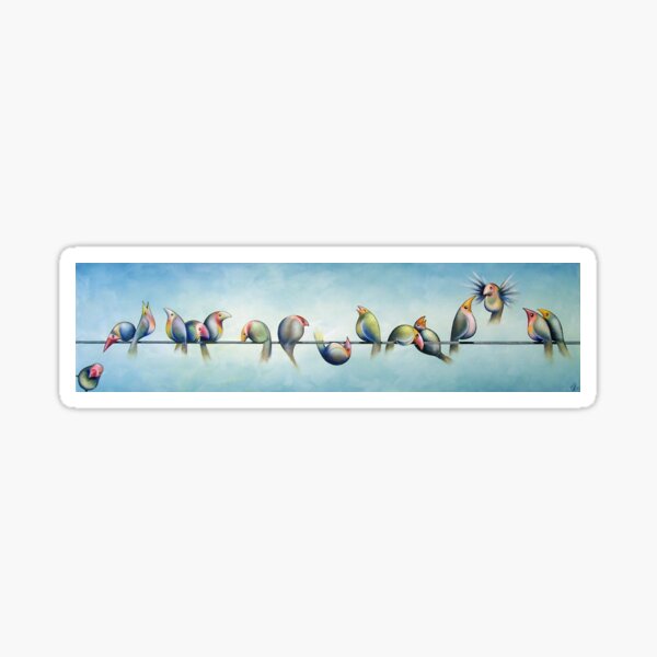 Finches On Parade Sticker