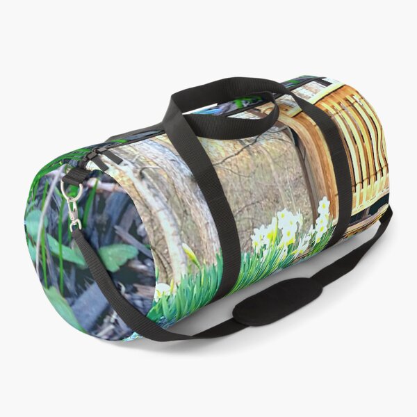 Item preview, Siberian Squill and Daffodil Flowers in Mulch with a  Gazebo designed and sold by Mothe3rd.
