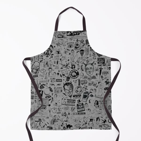 Item preview, SATANIC PANIC! Vintage Clip Art Zine Style Collage (Grey) designed and sold by jesseladret.